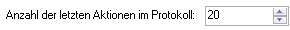 4. Anzahl der letzten Aktionen
im Protokoll