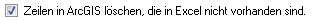 5. Zeilen in ArcGIS löschen,
die in Excel nicht vorhanden sind.