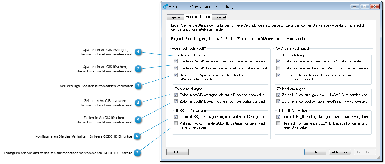 Register "Voreinstellungen"