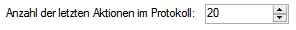 4. Anzahl der letzten Aktionen im Protokoll: