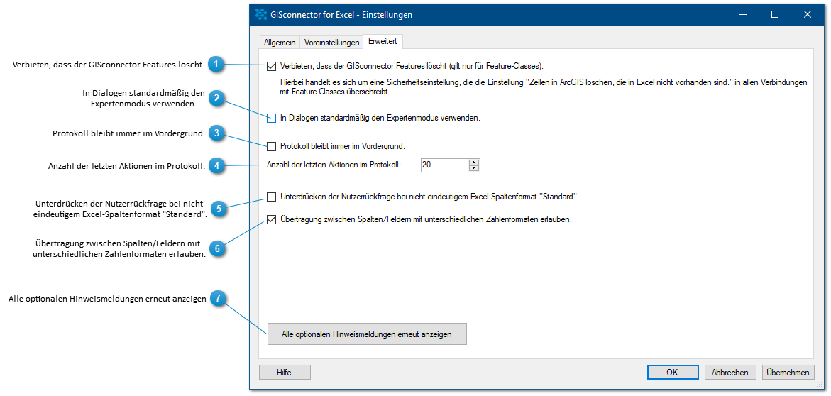 Register "Erweitert"