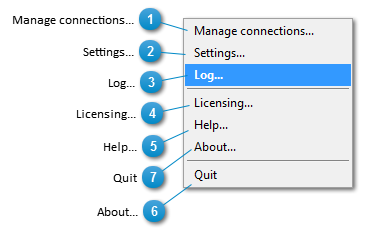 Context menu GISconnector icon