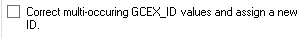 7. Configure the behavior for
multi-occuring GCEX_IDs on the Excel side